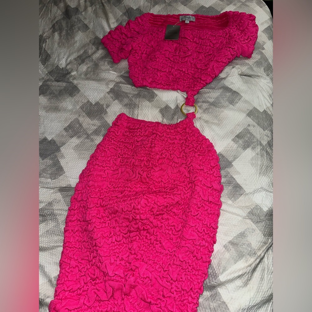 Hanifa Pink Off-Shoulder Two-Piece Dress - Picture 5 of 5